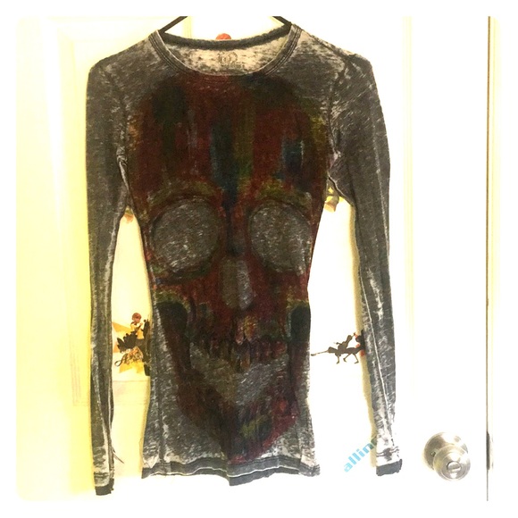 GO Contour Rainbow Skull Long Sleeve Shirt - Picture 1 of 6